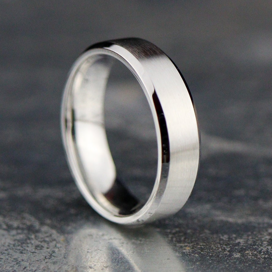 Cobalt Bevelled Edge Wedding Ring Flinn Steel – Flinn And Steel