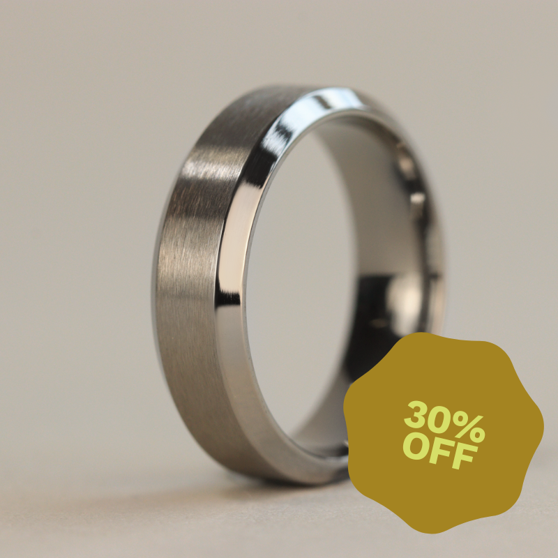 Titanium Bevelled Edge Wedding Ring - The Crookes Valley Titanium Rings