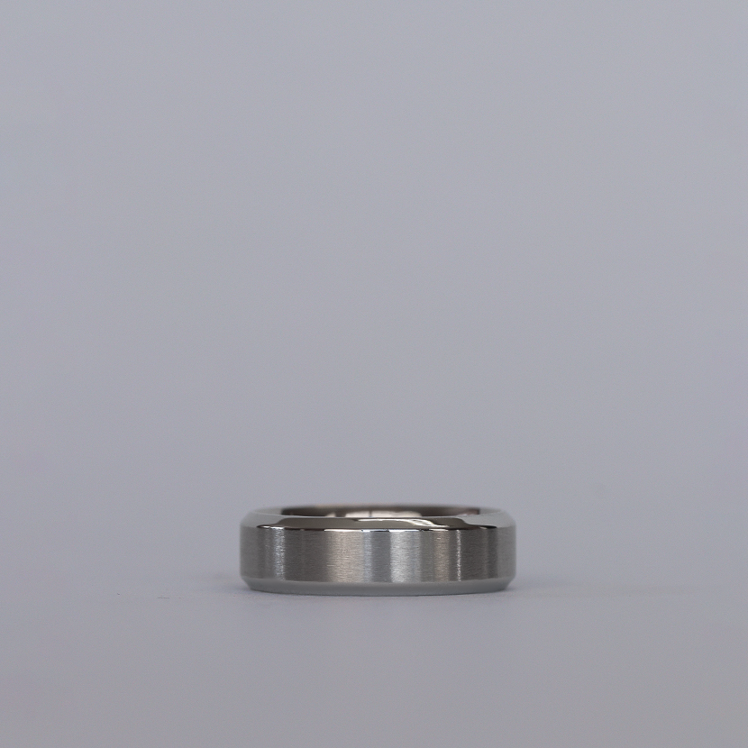 Stainless Steel Bevelled Edge Wedding Ring - The Crookes Valley Stainless Steel Rings