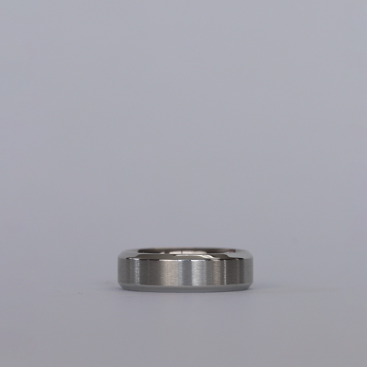 Stainless Steel Bevelled Edge Wedding Ring - The Crookes Valley Stainless Steel Rings