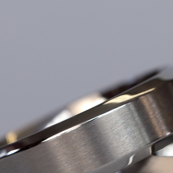 Stainless Steel Bevelled Edge Wedding Ring - The Crookes Valley Stainless Steel Rings