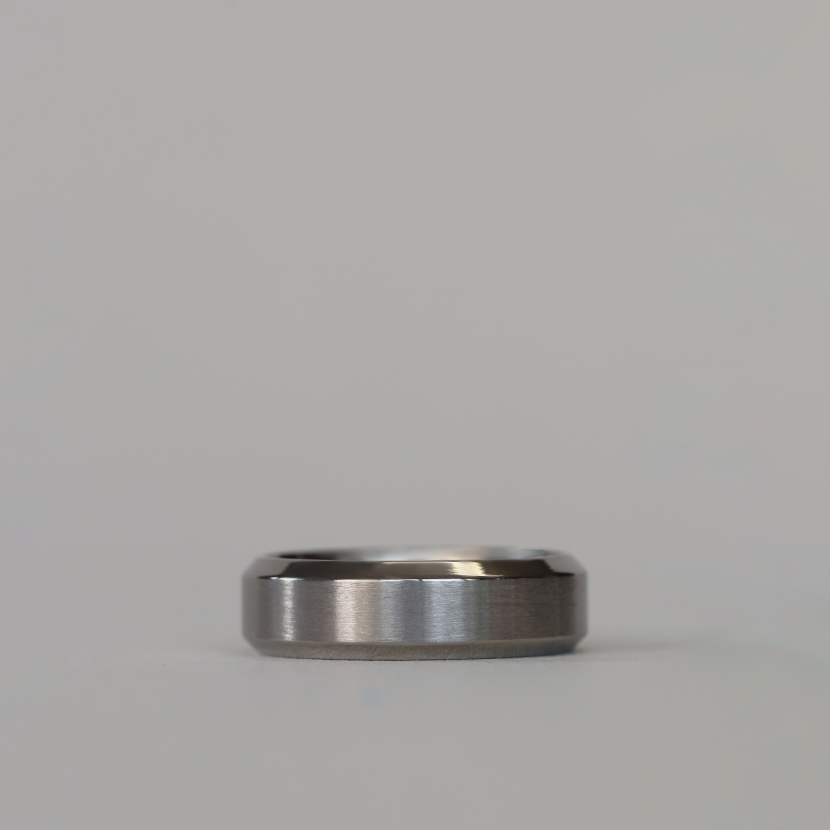 Titanium Bevelled Edge Wedding Ring - The Crookes Valley Titanium Rings