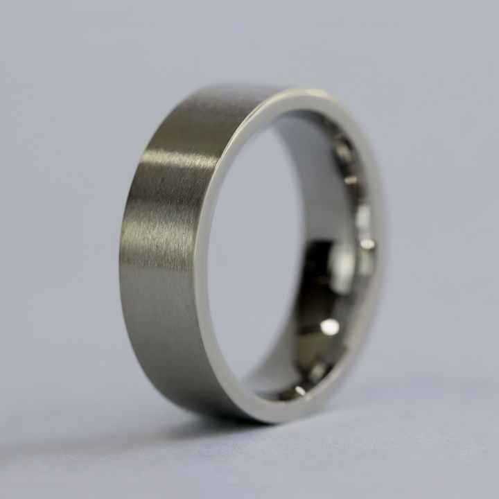 Stainless Steel Flat Brushed Wedding Ring - The Norfolk Stainless Steel Rings