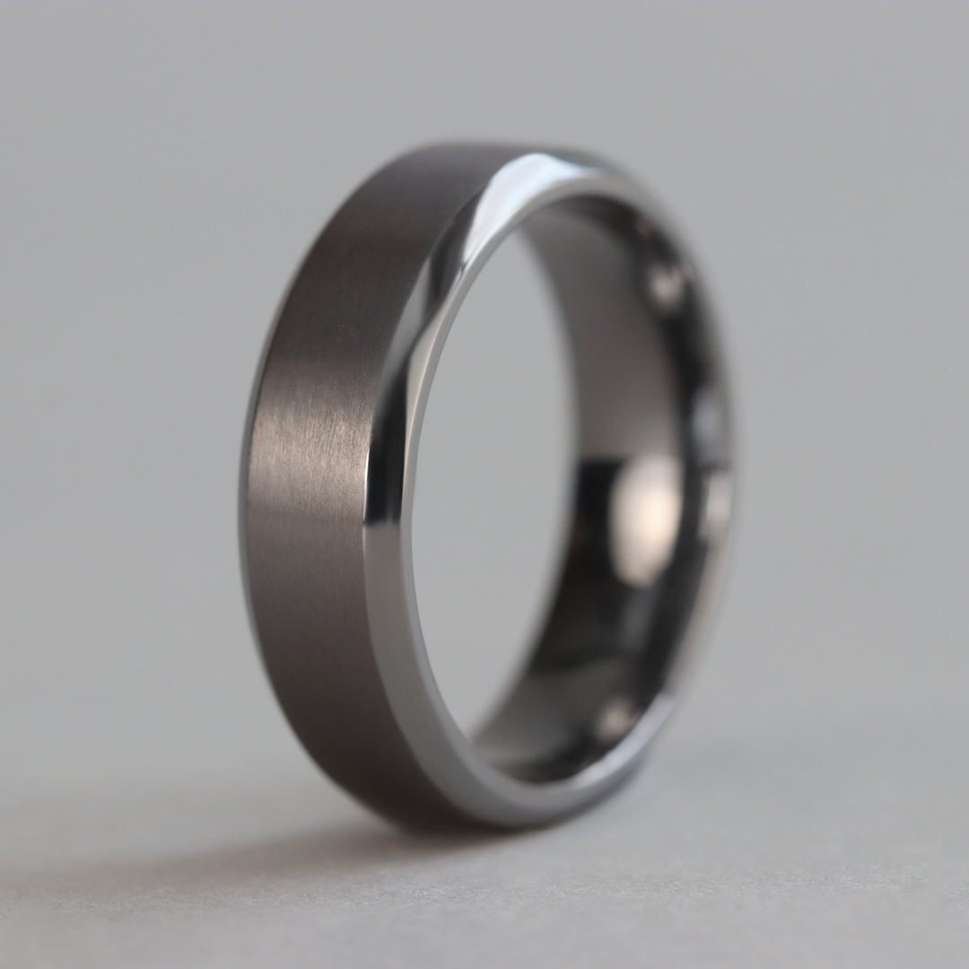 Tantalum Bevelled Edge Wedding Ring - The Crookes Valley Tantalum Rings