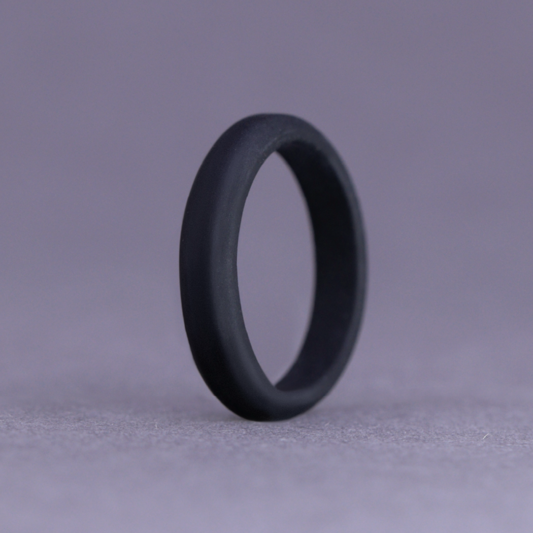Silicone Black Slim 4.0mm Ring - The Sidekick Silicone Rings
