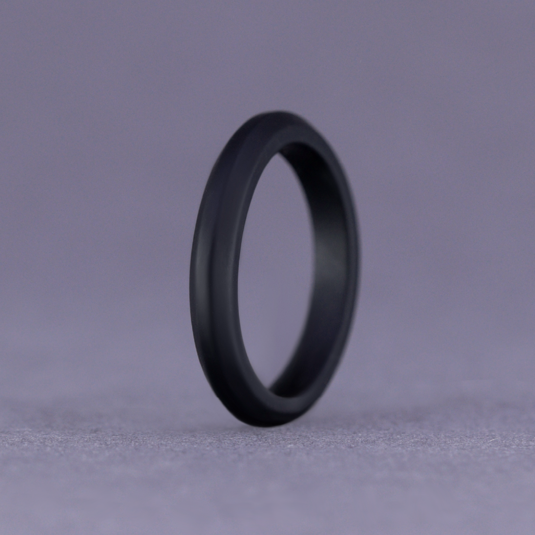Silicone Black Slim 3.0mm Ring - The Sidekick Silicone Rings