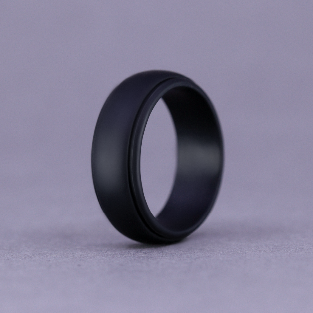 Silicone Black 8.0mm Ring - The Sidekick Silicone Rings