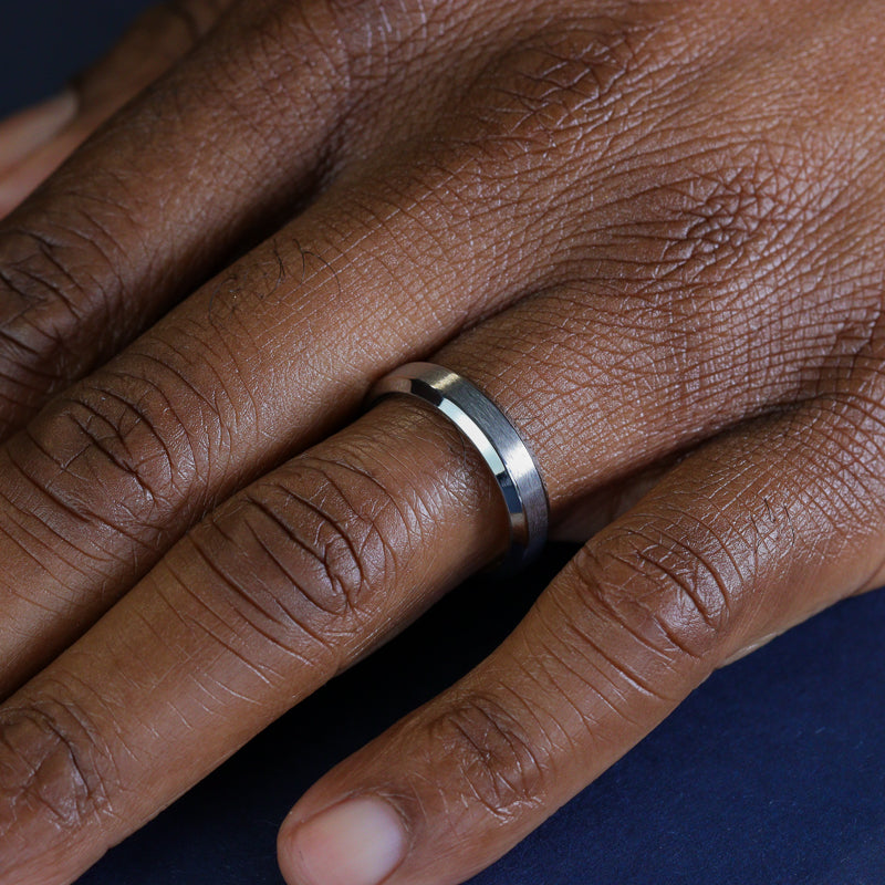 Titanium Bevelled Edge Wedding Ring - The Crookes Valley Titanium Rings