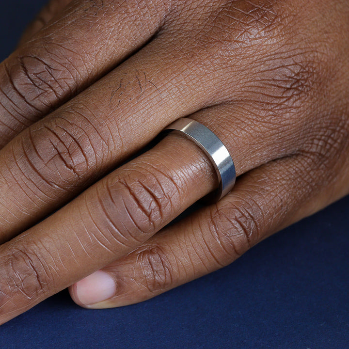 Stainless Steel Flat Brushed Wedding Ring - The Norfolk Stainless Steel Rings