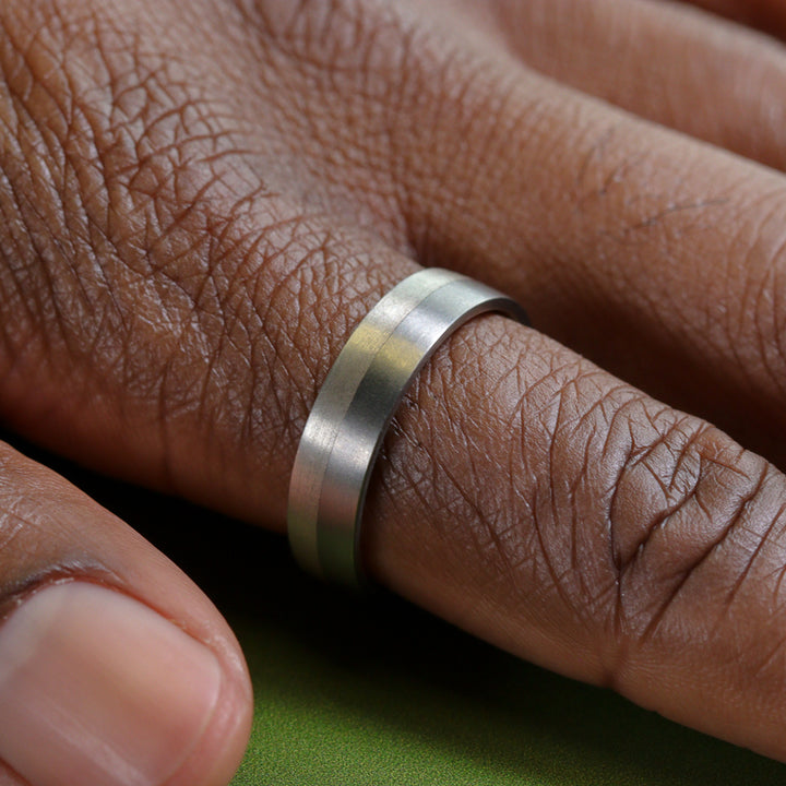 Titanium & Silver Edge Wedding Ring - The Kelham - Made-to-Order Titanium Rings