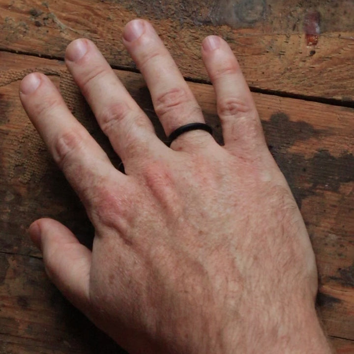 Silicone Black Slim 4.0mm Ring - The Sidekick Silicone Rings