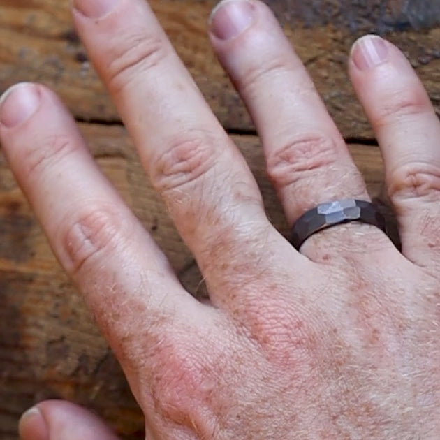 Tantalum Hammered Effect Wedding Ring - The Rivelin Valley Tantalum Rings