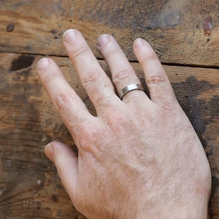 Stainless Steel Flat Brushed Wedding Ring - The Norfolk Stainless Steel Rings