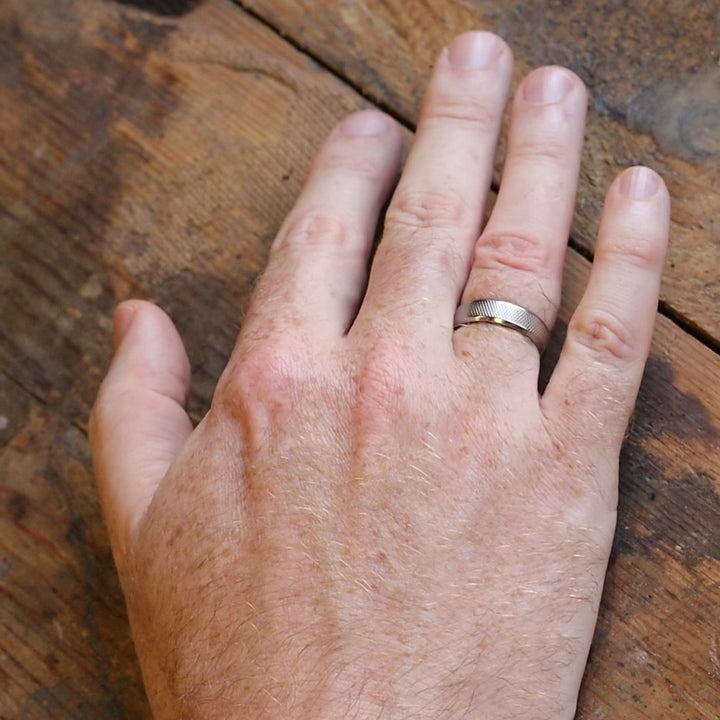 *SALE* Titanum Knurled Effect Wedding Ring - The Wharncliffe Titanium Rings
