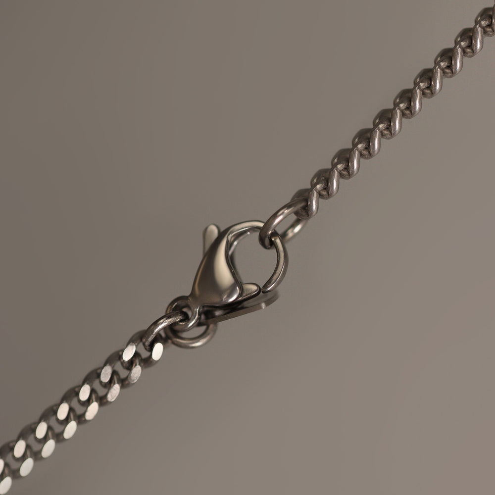 Titanium Flat Filed Curb Neck Chain - Made-to-Order Gifts/Merch