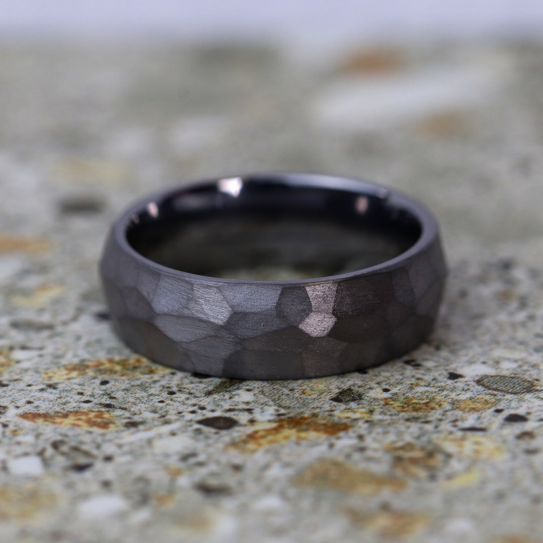 Hammered Effect Tantalum Wedding Ring - The Rivelin Valley