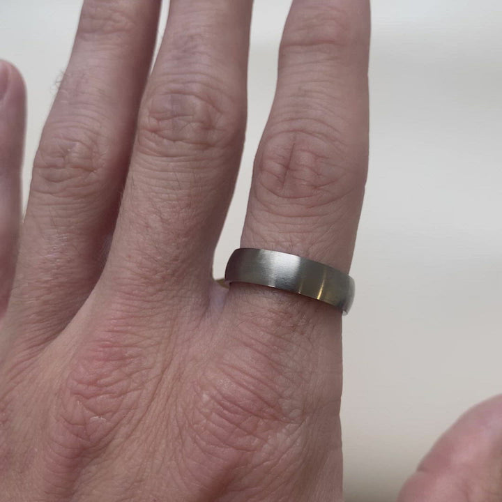 Matt/Satin Finish Court Shaped Titanium Wedding Band - The Millhouses Ring