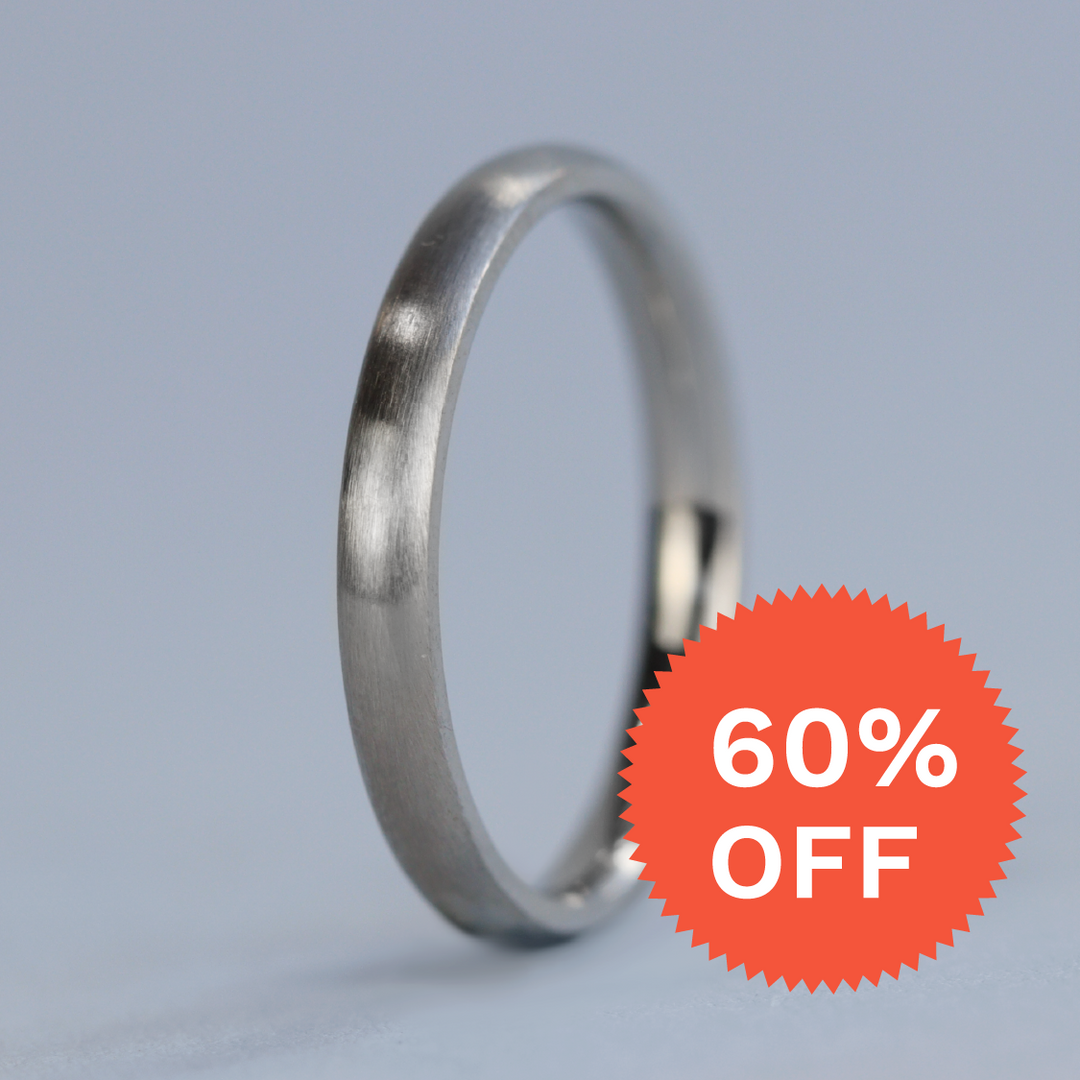 Slim Matt/Satin Stainless Steel Wedding Ring - The Winter Gardens Stainless Steel Rings