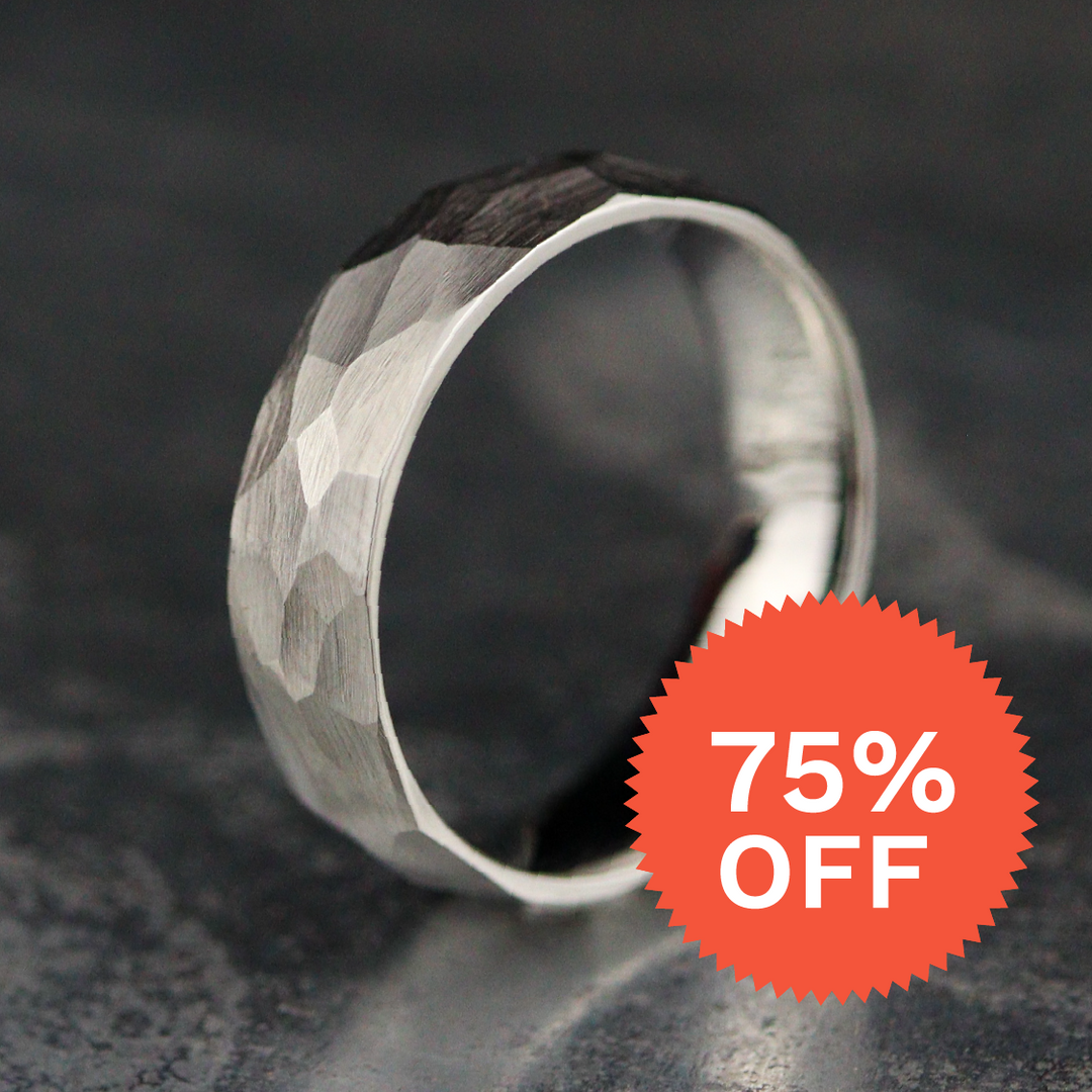 *SALE* Hammered Effect Cobalt Wedding Ring - The Rivelin Valley Cobalt Rings