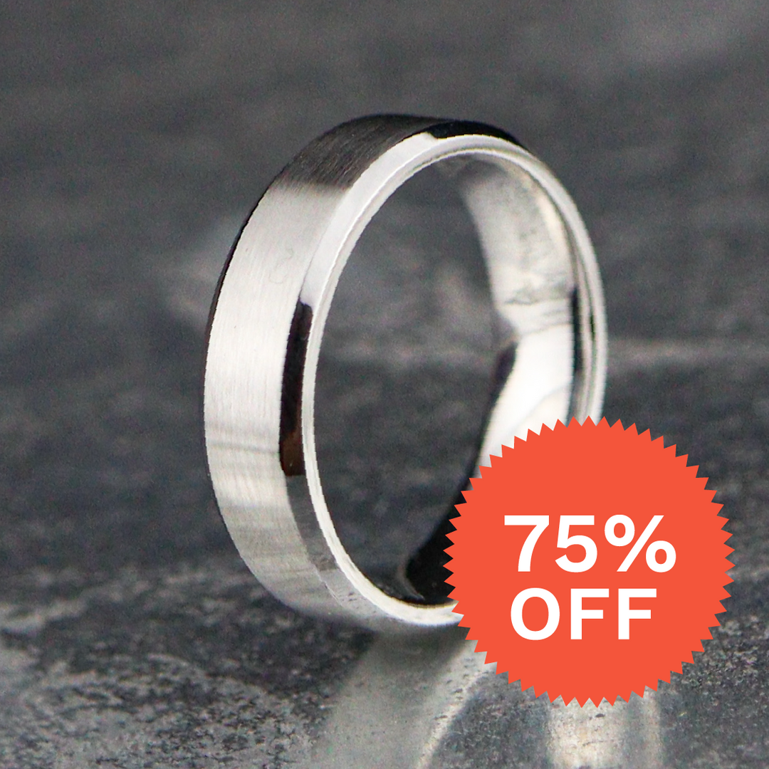 *SALE* Bevelled Edge Cobalt Wedding Ring - The Crookes Valley Ring Cobalt Rings