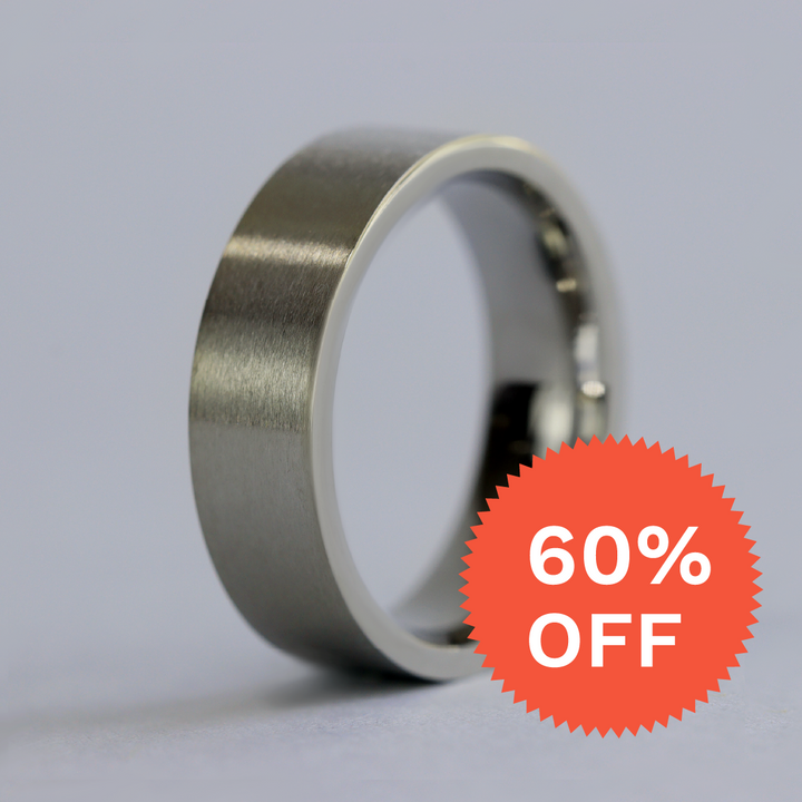 Flat Matt/Satin Stainless Steel Wedding Ring - The Norfolk Ring Stainless Steel Rings