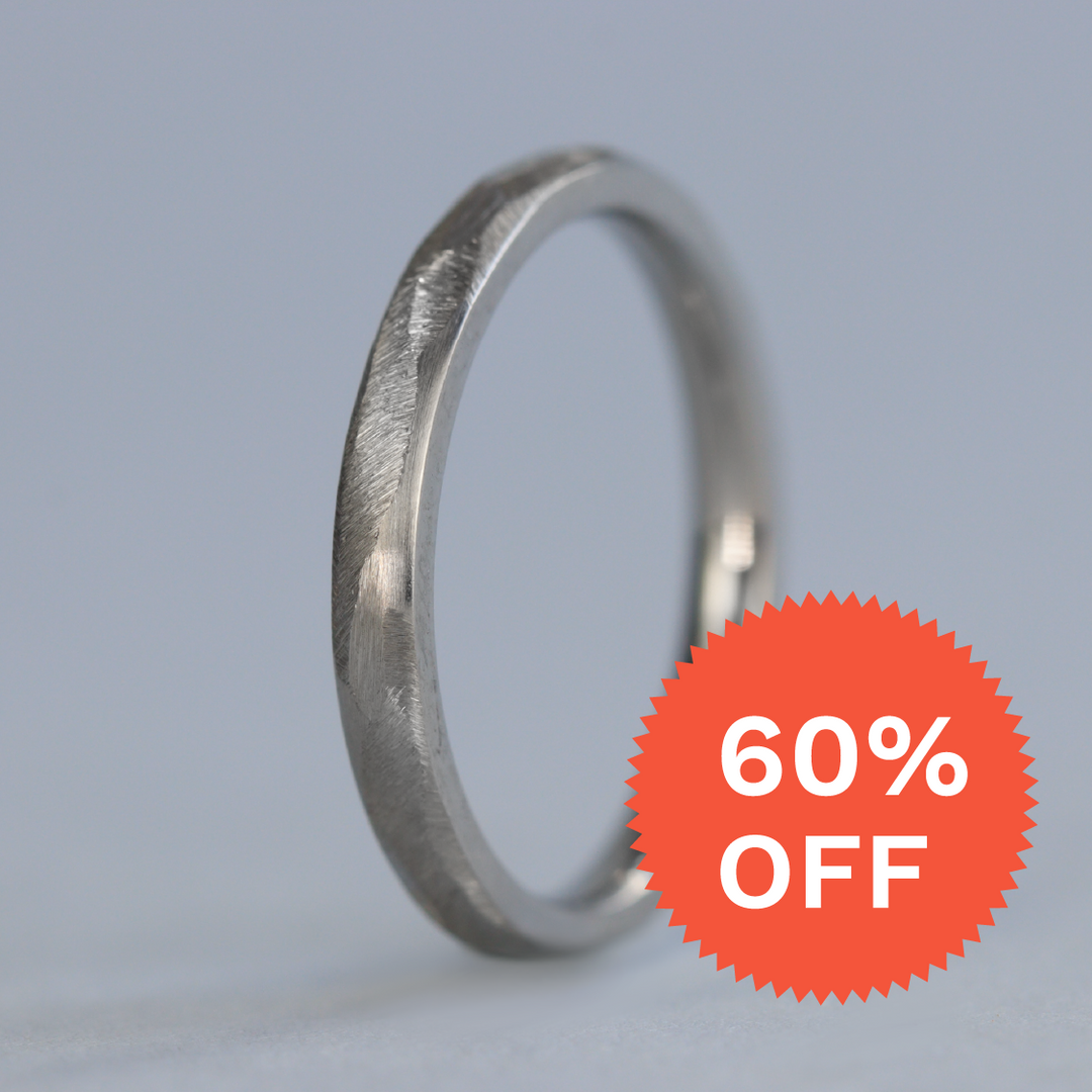 Slim Textured Effect Stainless Steel Wedding Ring - The Ecclesall Stainless Steel Rings