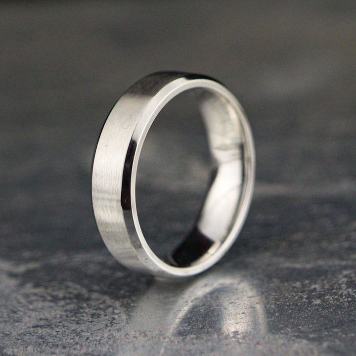 *SALE* Bevelled Edge Cobalt Wedding Ring - The Crookes Valley Ring Cobalt Rings