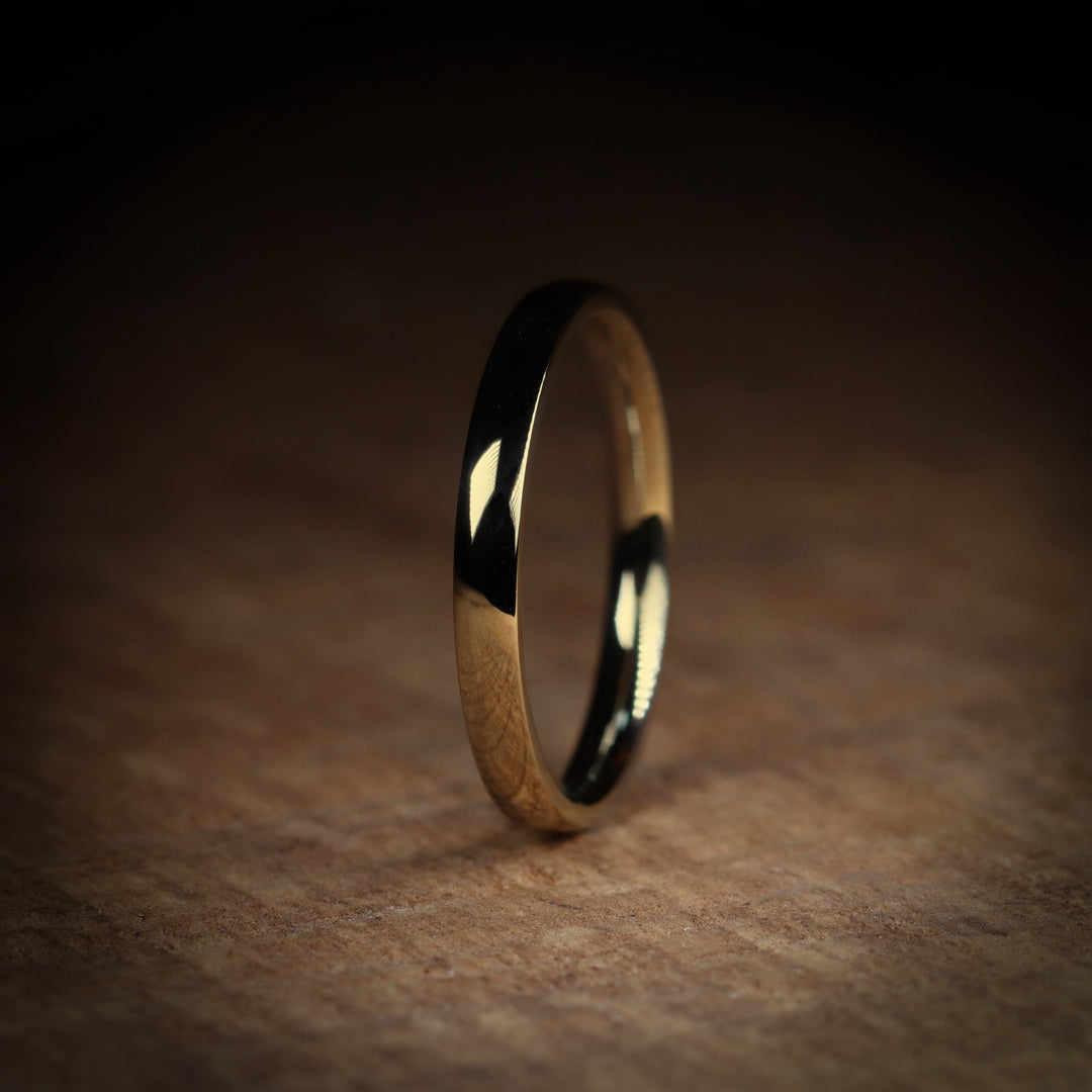 Slim Polished Precious Metal Wedding Ring - The Bingham - Made-to-Order