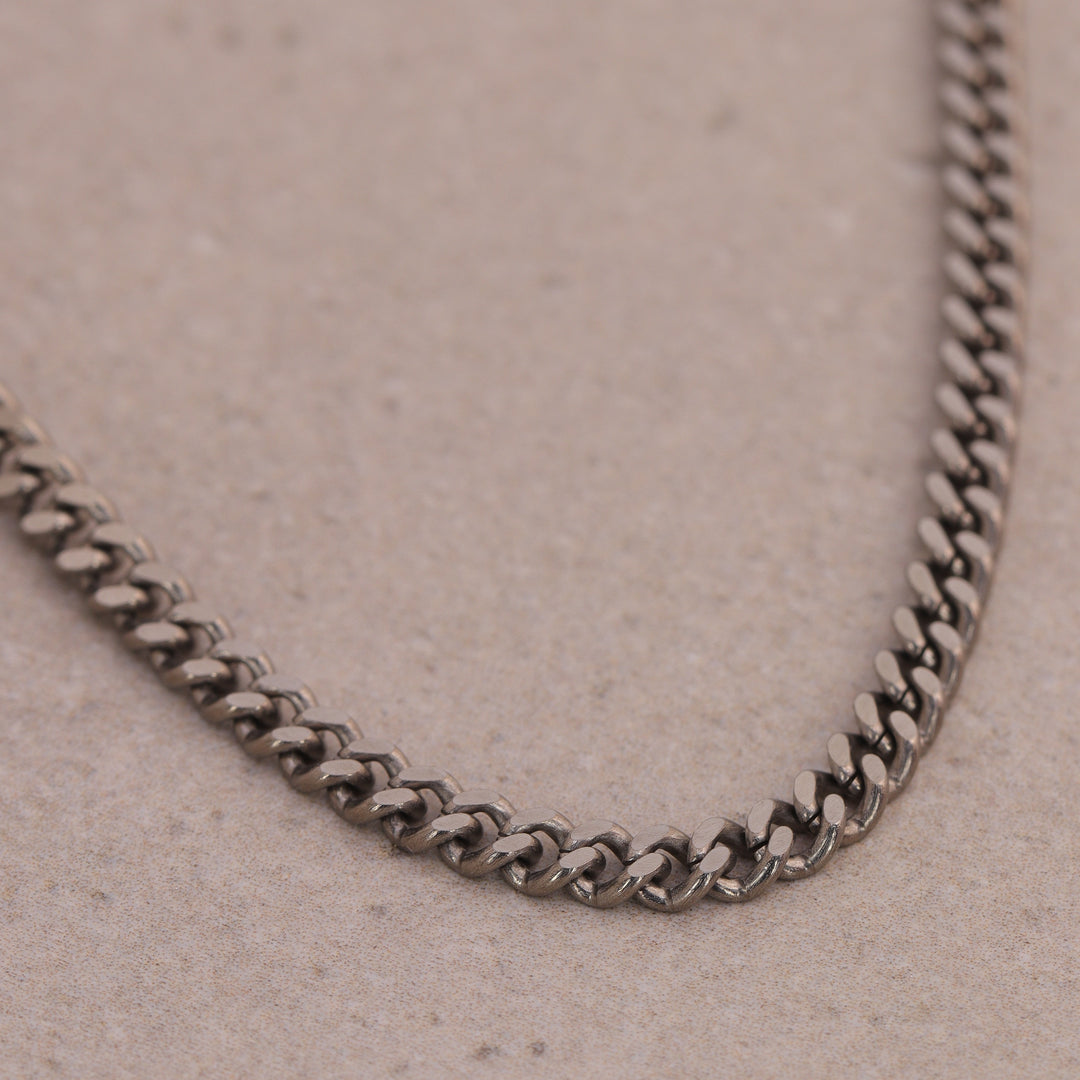 Titanium Flat Filed Curb Neck Men's/Unisex Chain - Made-to-Order Gifts/Merch
