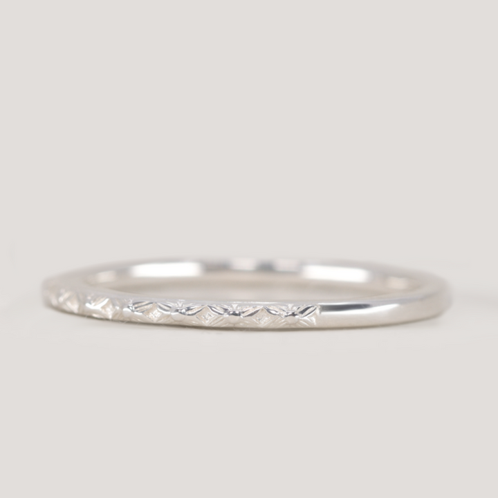 Flora - Floral Pattern Straight Women's Wedding Band - Made-to-Order
