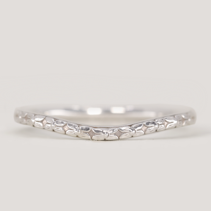 Flora - Floral Pattern Shaped Women's Wedding Band - Made-to-Order