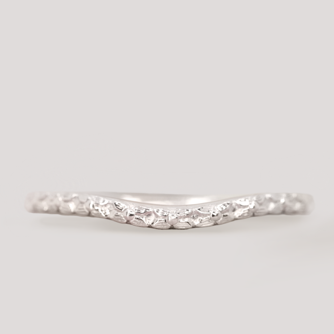 Flora - Floral Pattern Shaped Wedding Band - Made-to-Order Jessica Flinn Wedding Rings