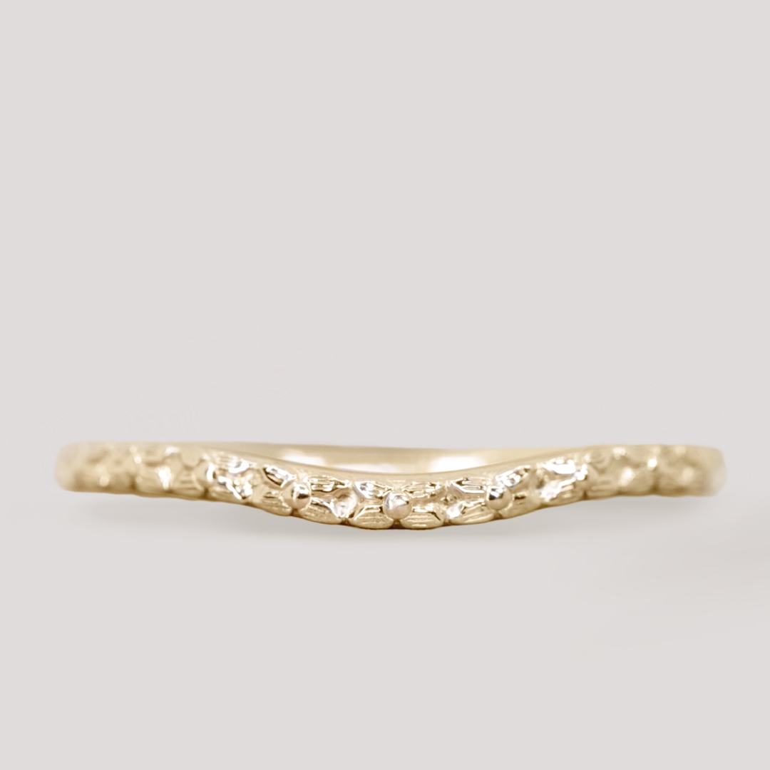 Flora - Floral Pattern Shaped Wedding Band - Made-to-Order Jessica Flinn Wedding Rings