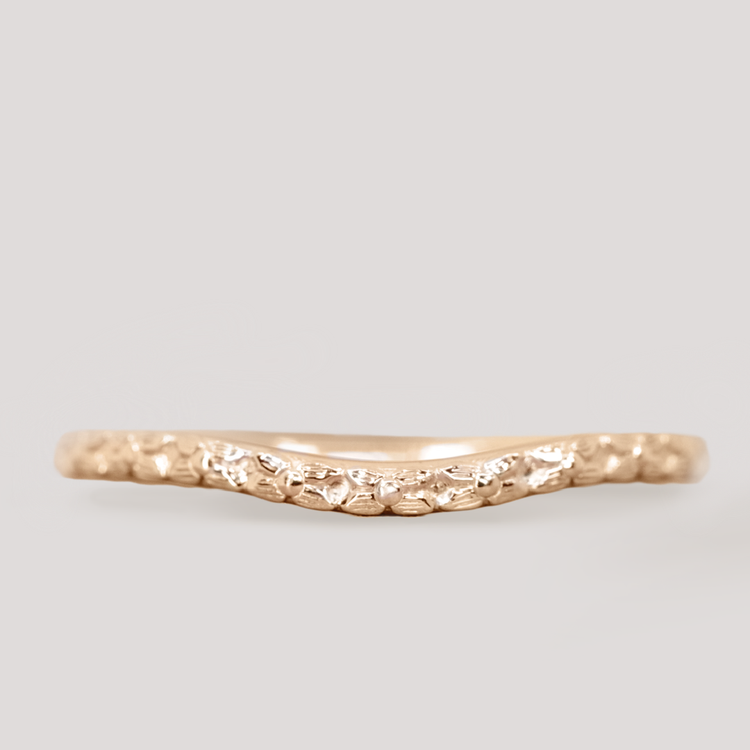 Flora - Floral Pattern Shaped Wedding Band - Made-to-Order Jessica Flinn Wedding Rings