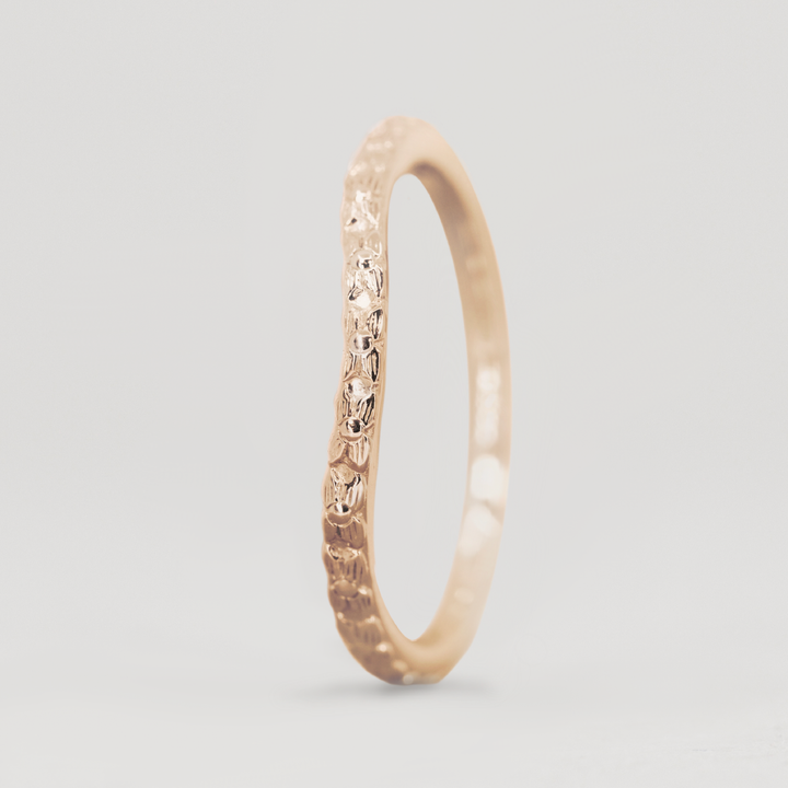 Flora - Floral Pattern Shaped Wedding Band - Made-to-Order Jessica Flinn Wedding Rings
