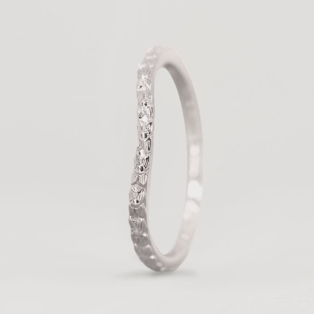 Flora - Floral Pattern Shaped Wedding Band - Made-to-Order Jessica Flinn Wedding Rings