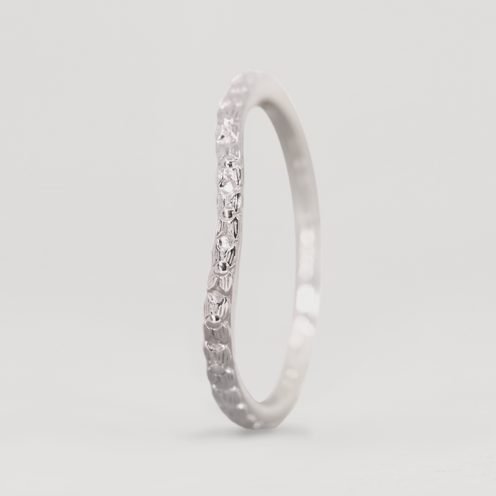 Flora - Floral Pattern Shaped Wedding Band - Made-to-Order Jessica Flinn Wedding Rings