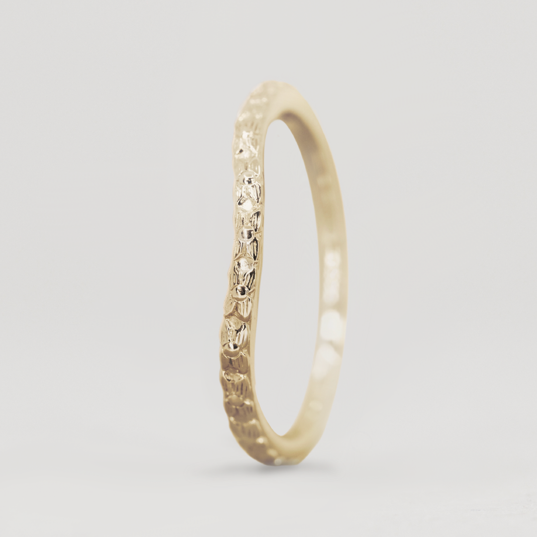 Flora - Floral Pattern Shaped Wedding Band - Made-to-Order Jessica Flinn Wedding Rings