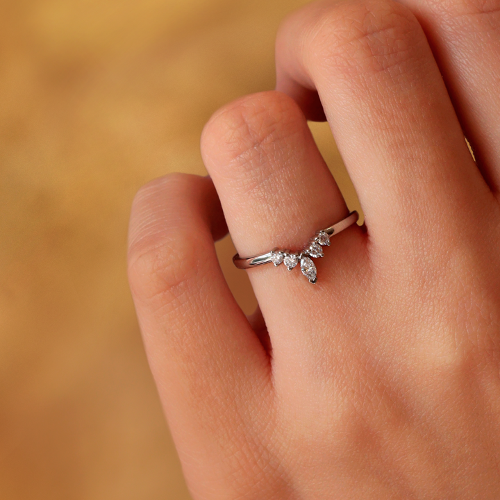 Winnie - Marquise Tiara Style Diamond Ring Petite - Made-To-Order Jessica Flinn Wedding Rings