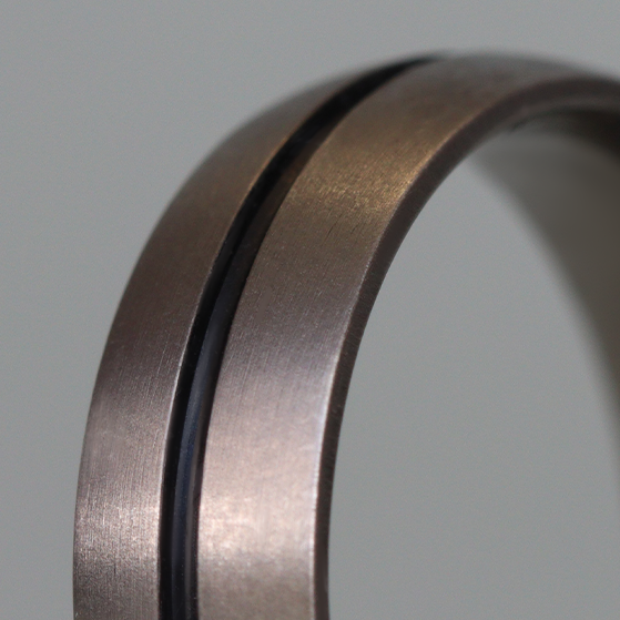 Black Oxidised Channel Brushed Titanium Wedding Ring - The Greystones Ring - Made-to-Order Titanium Rings