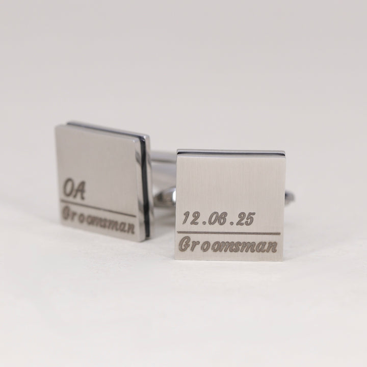 Stainless Steel Personalised Groomsmen Cufflinks Cufflinks