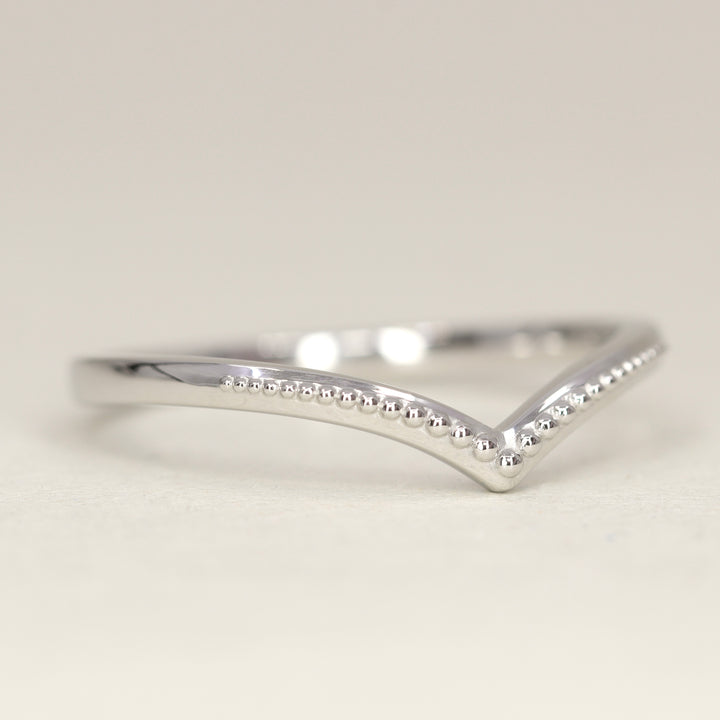 Hadley - Beaded Wishbone Women's Wedding Ring - Made-to-Order Jessica Flinn Wedding Rings