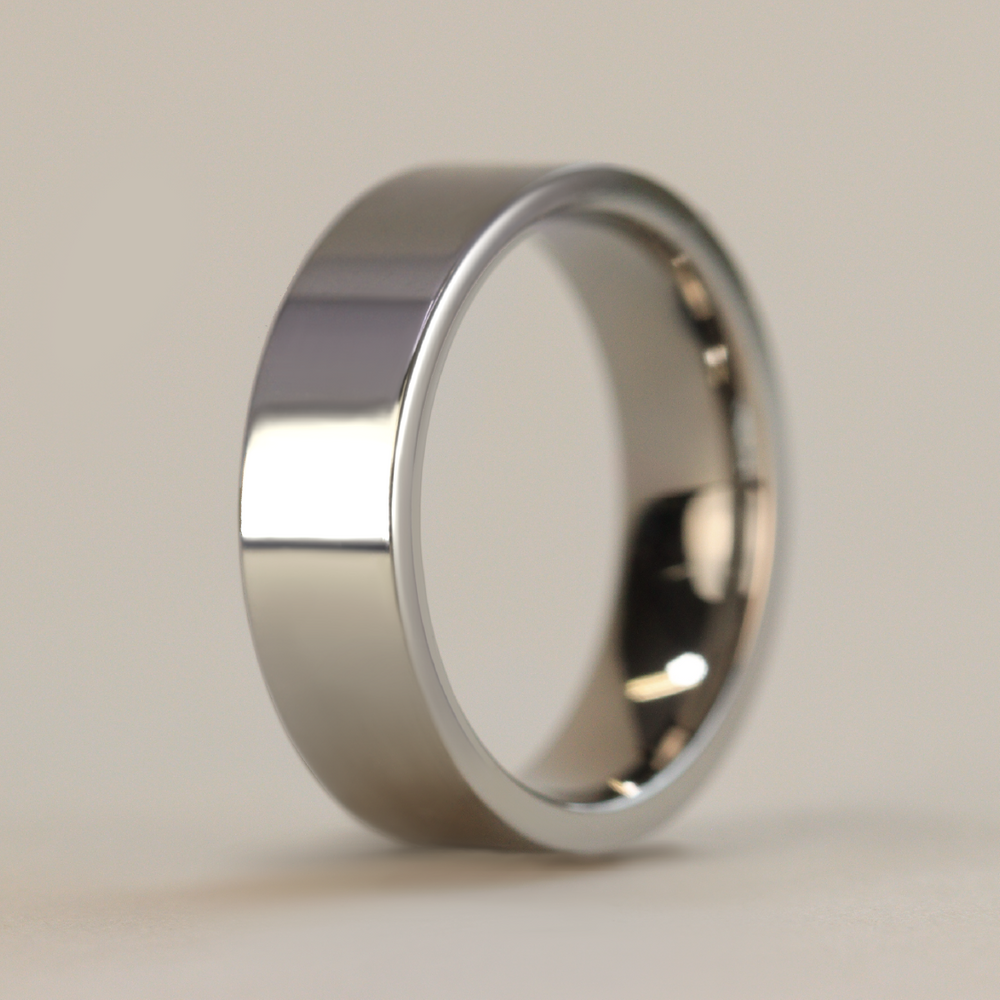 Flat Polished Titanium Wedding Ring - The Hillsborough Ring Titanium Rings