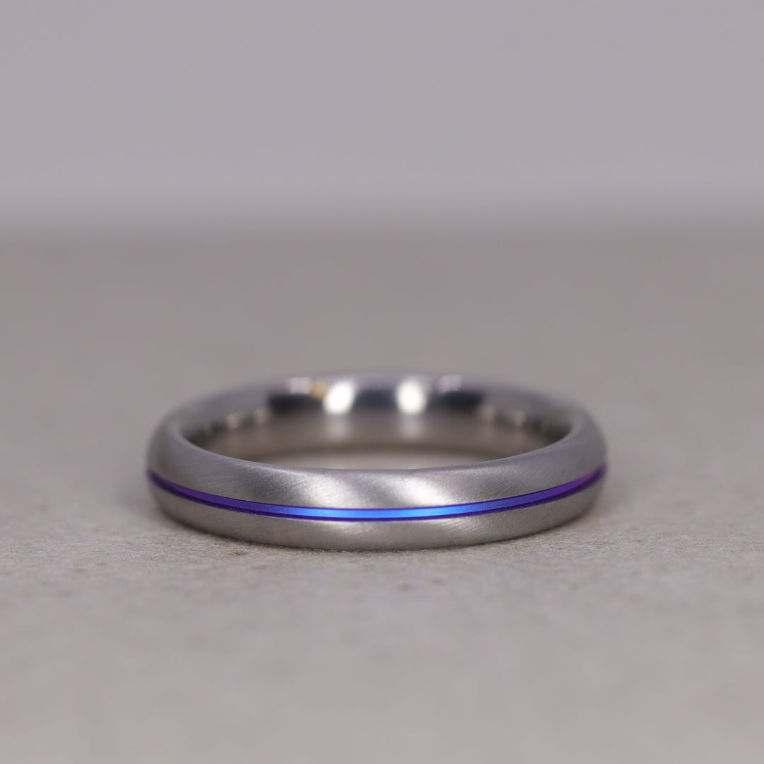 Titanium Black or Coloured Channel Brushed Men's Wedding Ring - The Greystones - Made-to-Order Titanium Rings