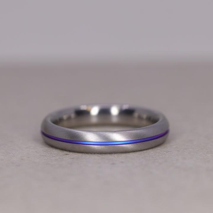 Titanium Black or Coloured Channel Brushed Men's Wedding Ring - The Greystones - Made-to-Order Titanium Rings
