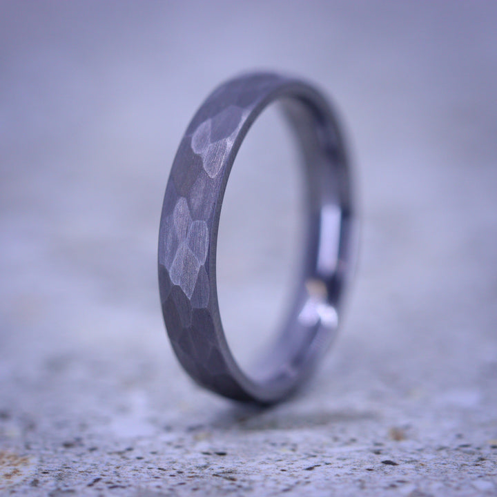 Hammered Effect Tantalum Wedding Ring - The Rivelin Valley