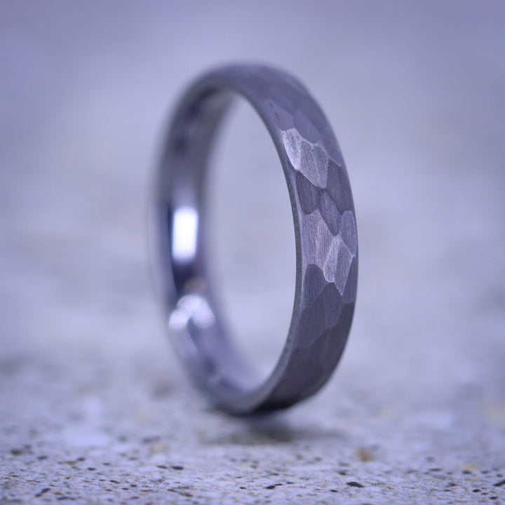 Hammered Effect Tantalum Wedding Ring - The Rivelin Valley