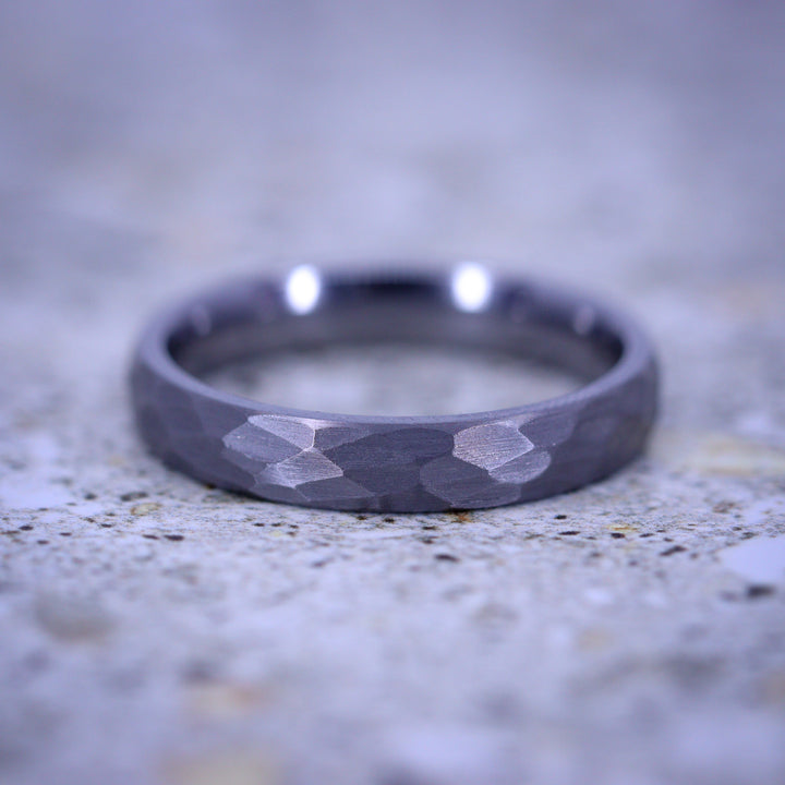 Hammered Effect Tantalum Wedding Ring - The Rivelin Valley