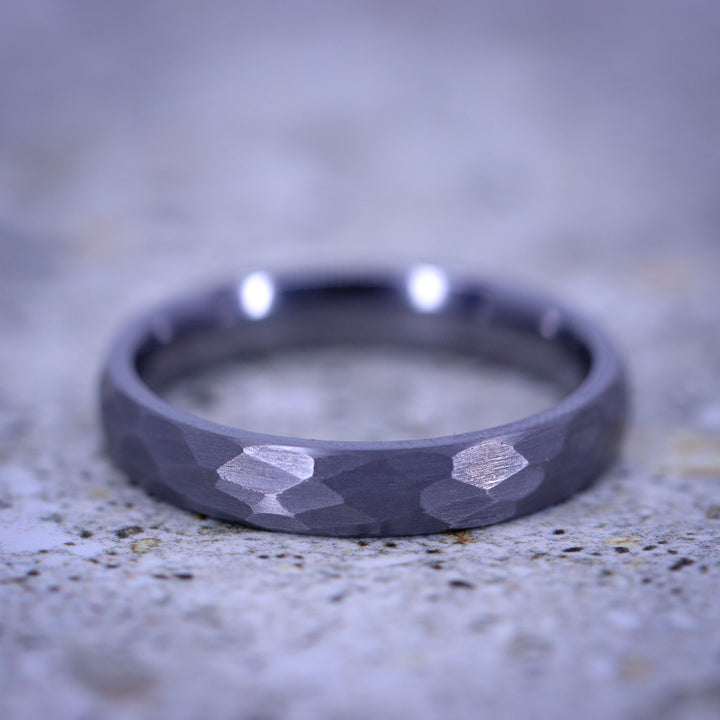 Hammered Effect Tantalum Wedding Ring - The Rivelin Valley