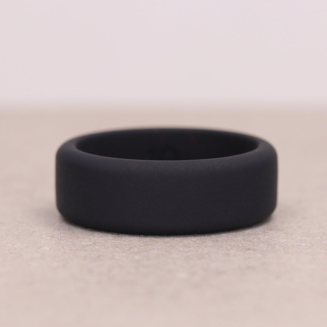 Silicone Black 8.0mm Ring Men&